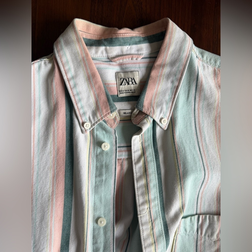 ZARA Men's Multicolor Striped Shirt - medium